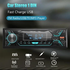 Car Single 1 Din Radio Stereo Bluetooth AM Player Audio Head Unit MP3 USB