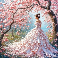 Diamond Painting Kits for Adults, Forest Flowers Princess 5D Diamond Art Pain...