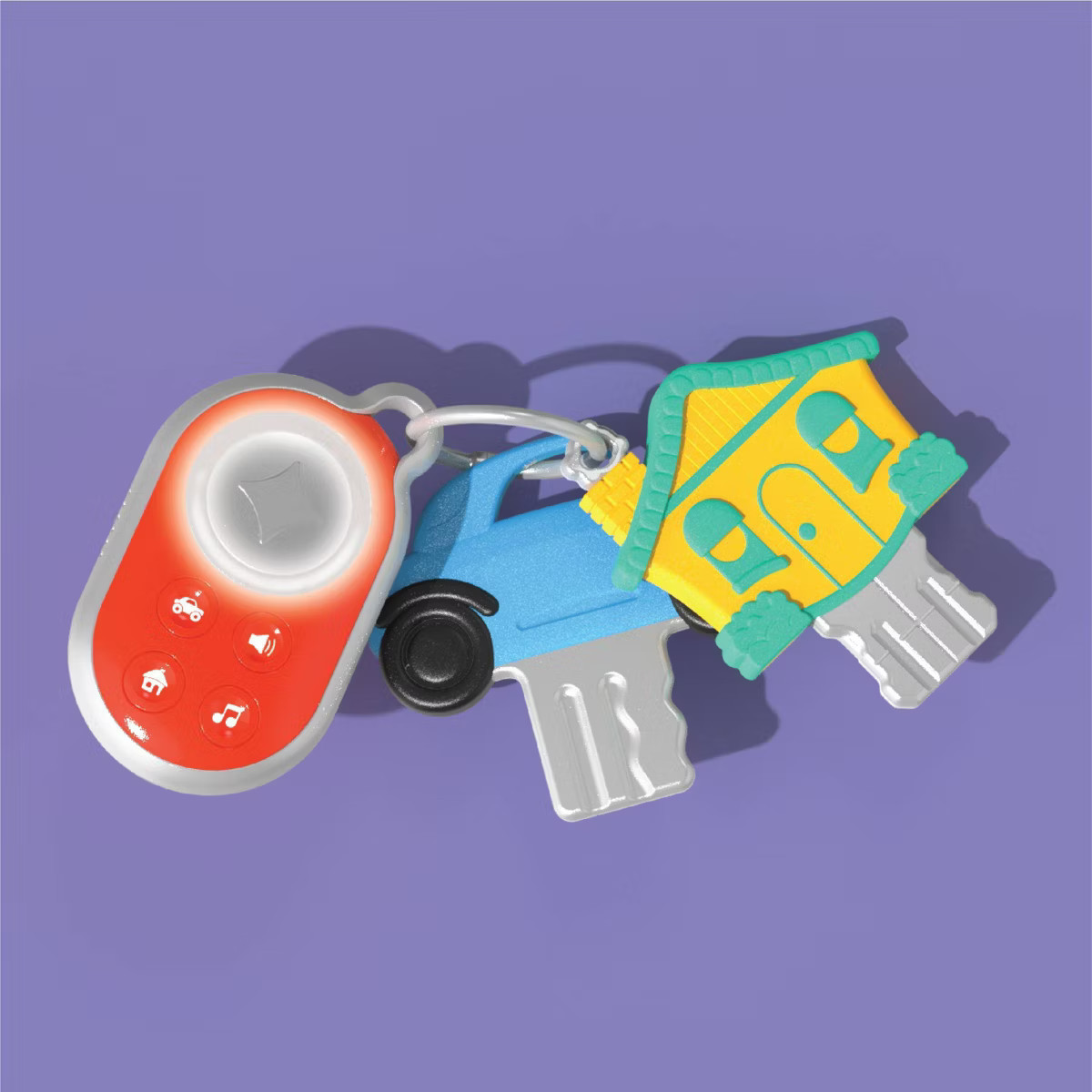 FAO Schwarz Busy Keys Lights & Sounds Infant Toddler Toy Car Key Ring Fob 10m+