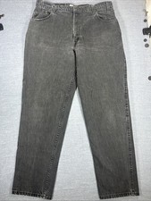 Levis 545 Loose Fit Jeans Mens 40x34 Black Vintage 90s Orange Tab Made in USA