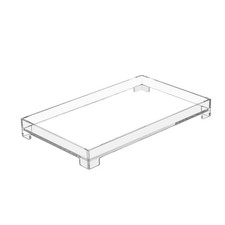 Vanity Bathroom Tray Acrylic Clear Rectangle 9.6" x 5.9" x 1.1", Medium-clear