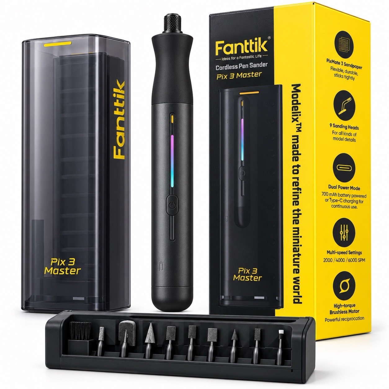 Fanttik Pix 3 Master Electric Detail Sander for 3D Prints & Models