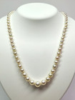 VINTAGE 2.50-8.00mm AKOYA Cultured Pearl & Diamond Graduated 20" Strand Necklace — photo 2
