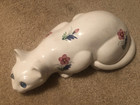 ELPA ALCOBACA CERAMIC CAT FIGURINE WITH BLUE GLASS EYES — photo 2