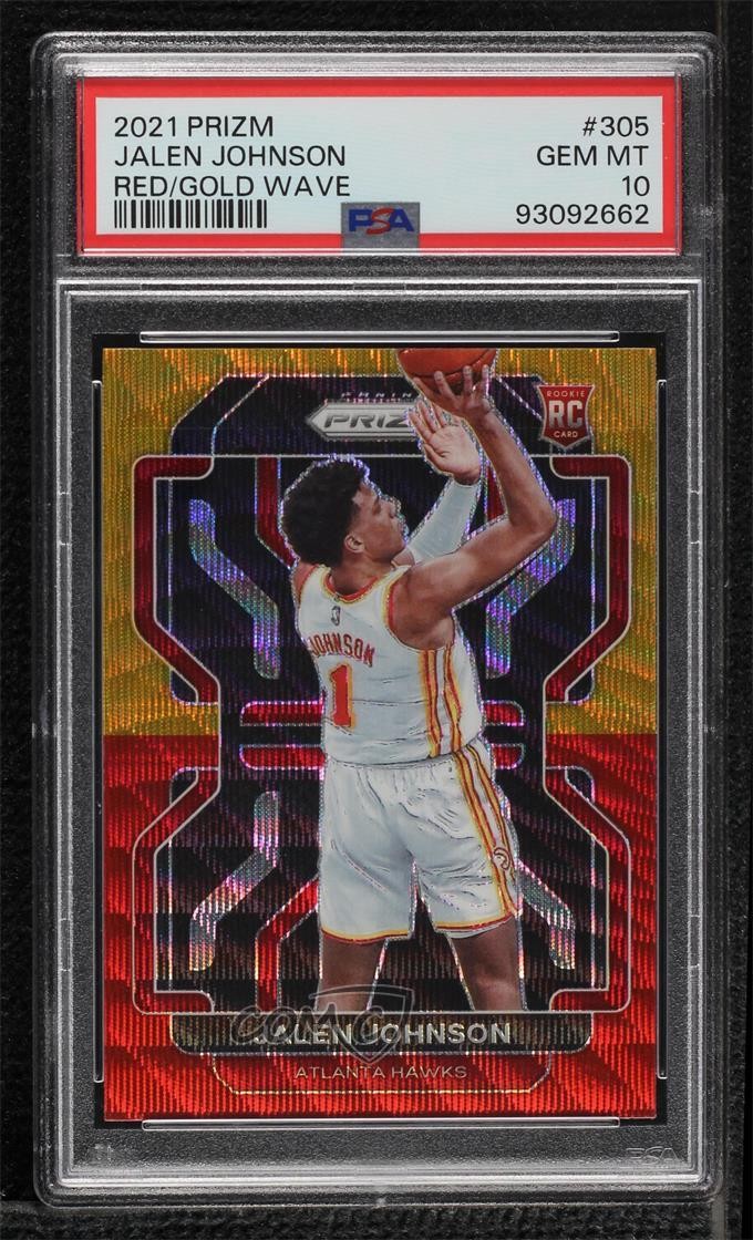 2021-22 Panini Prizm Red & Gold Wave Jalen Johnson #305 PSA 10 GEM MT 0z30