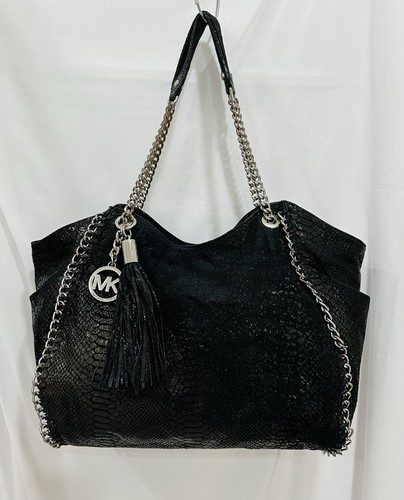 Michael Kors Schultertasche Chelsea Schlangenleder geprägt mit Kettenriemen & Quaste