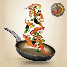 NutriChef 9.5'' Medium Fry Pan with Metallic Ridge-Line Pattern