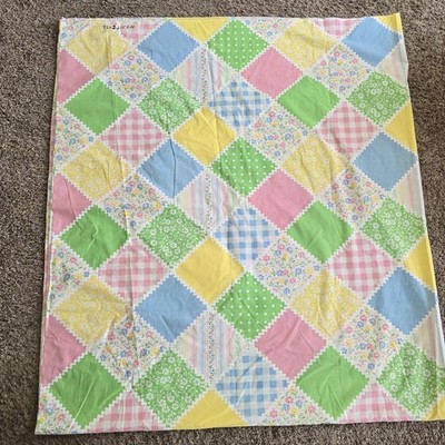 Vtg Cheater Quilt Fabric Backing Cotton Patchwork Pastel Colors 6 Yards 