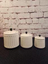 Robert Stanley Ribbed Cannister Set of 3 Thankful Grateful and Blessed