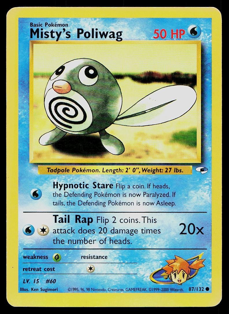 Pokemon Card Gym Heroes Misty's Poliwag 87/132 Unlimited Common