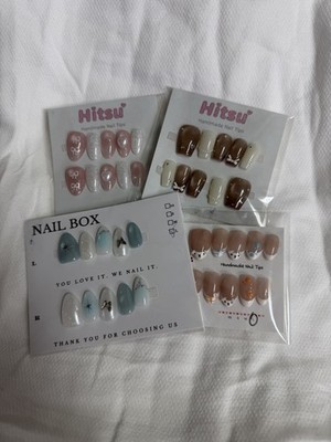 10pcs 100% Handmade Press On Nails L Size
