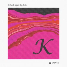 Letter K Agate Lipsticks Needlepoint Kit or Canvas