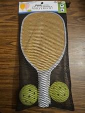 Franklin Pickleball 2 Player Wooden Paddle and Ball Set Pink/Yellow NEW 
