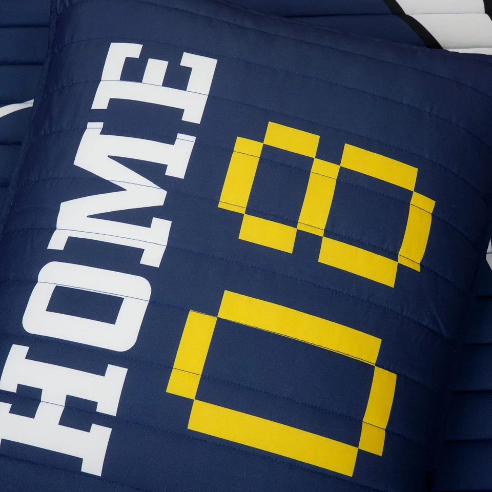 Soccer Game Reversible Quilt Quen Size 4 Piece Set Full/Queen Navy & Gray - T... - Image 4 of 4