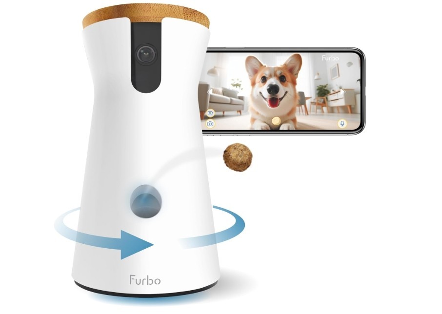 Furbo 360° Dog Camera: Pet Security Cam w/Barking Alerts, Rotating View, Treat T