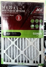 ACE 14x20x1 Basic Pleated AC Furnace Air Filter Set Of 3 New 4044327