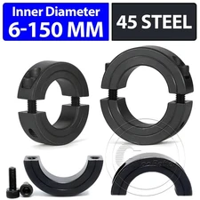 Clamp Collar Double Split 6mm To 150mm Shaft Collar Black Phosphate