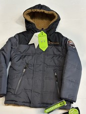 Free Country Boys Reversible Navy Blue Coat With Beanie Size 5/6 Brand New   