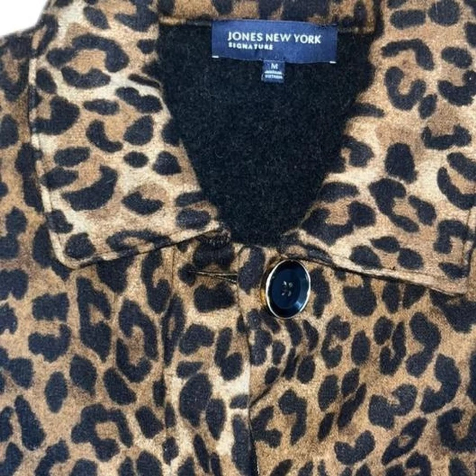 Abrigo tejido Jones New York Signature True Vintage Y2K 2000 estampado de leopardo Foto 3 de 3