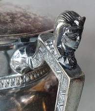 5 pcs Egyptian Revival Pharaoh Sphinx Tea Service Coffee Silver Plate antique