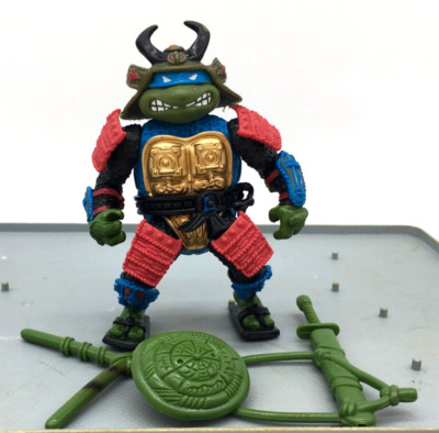 Vintage 1990 Playmates TMNT Sewer Samurai Leonardo Action Figure Near Complete