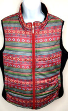 Great Northwest Indigo Womens Xl Puffer Ribbed Sides Aztec Striped Vest