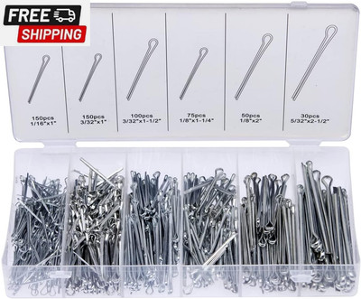 NEIKO 50454A Cotter Pin Assortment | 555 Piece | Zinc Plated Premium Quality | S