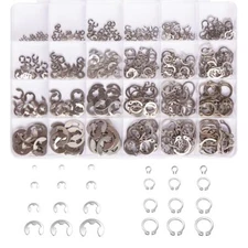 327Pcs Stainless Steel E-Clip Circlip Kit Retaining Ring Assortment Set 24 Sizes