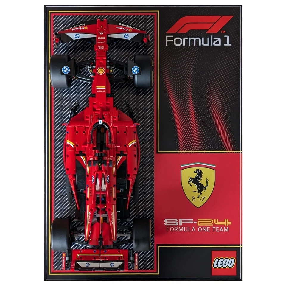 BRICK IN IT Wall Display Panel For LEGO® Technic Ferrari SF-24 F1 Car 42207