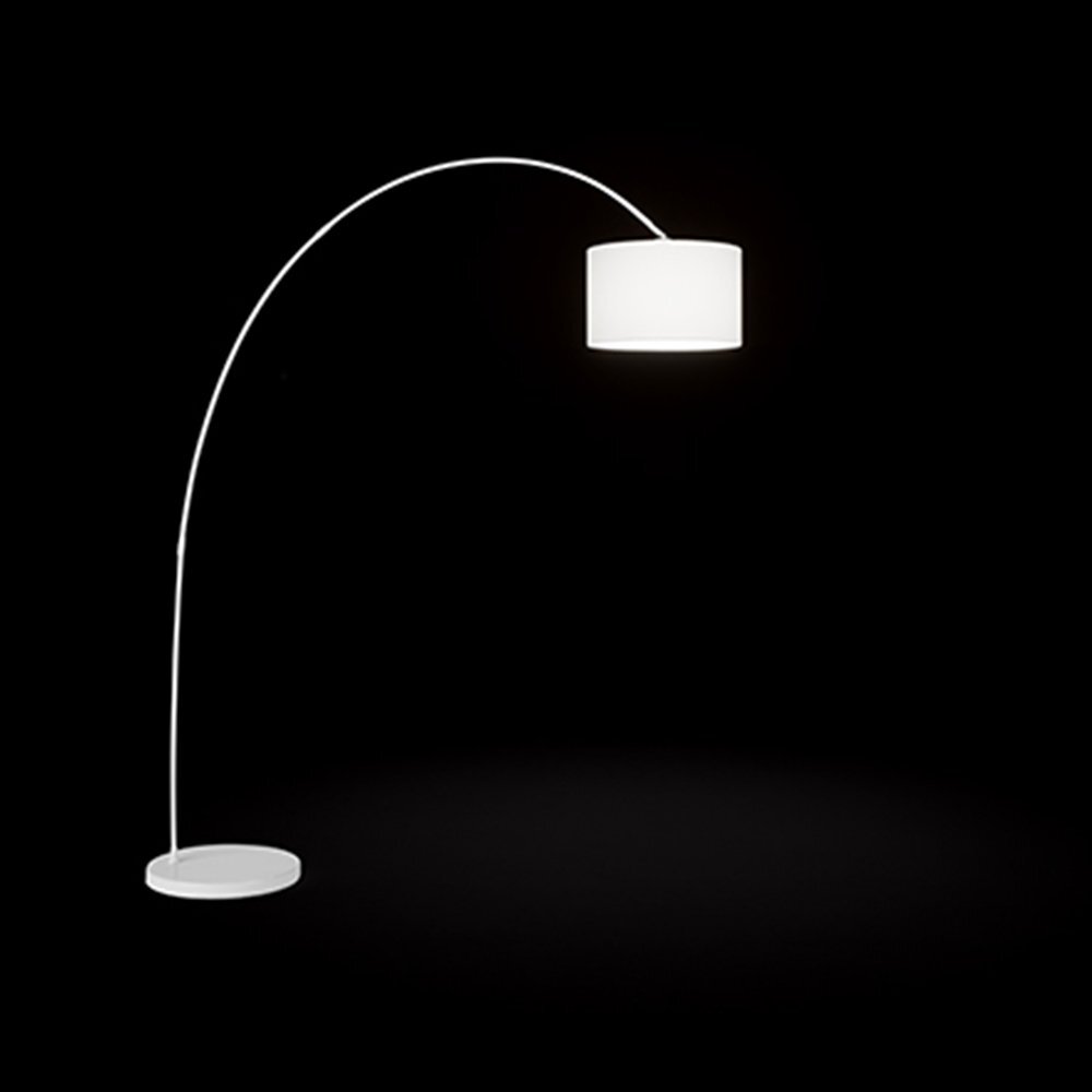 Piantana Ad Arco In Metallo Contemporanea Callisto Bianco 1 Luce E27
