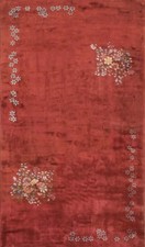 12x18 Antique Chinese Walter Nichols 1930s Red Floral Wool Oriental Rug