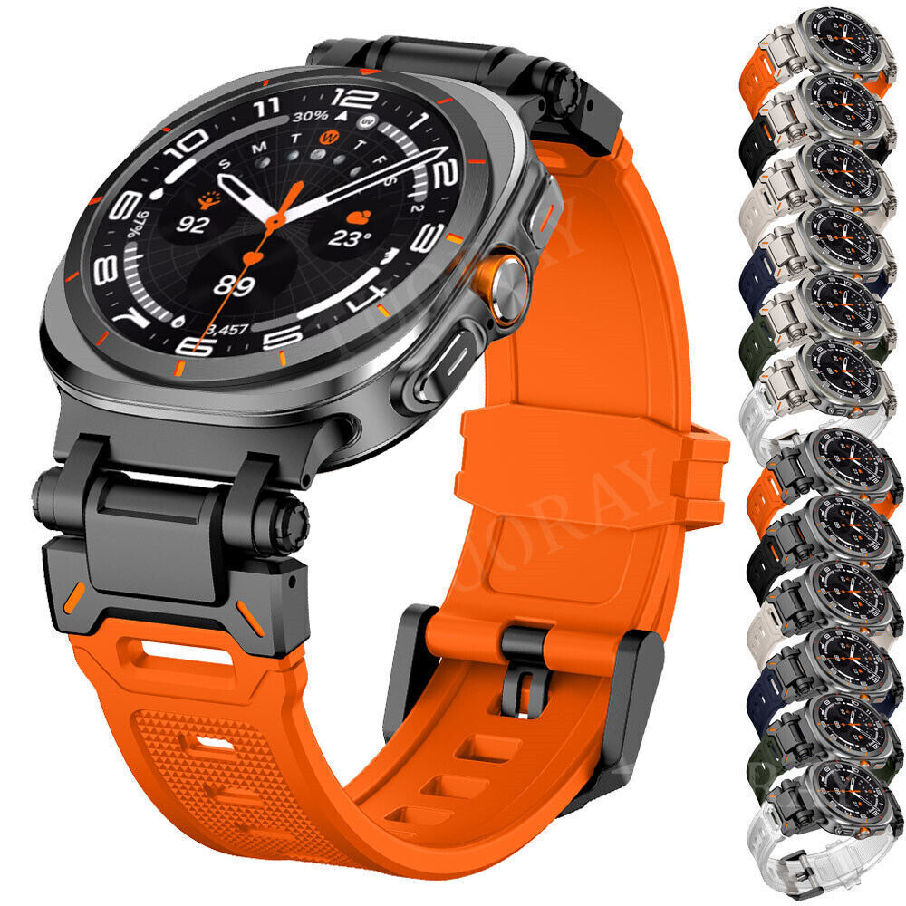Watch Band For Samsung Galaxy Watch Ultra 47mm Silicone + Stainless Steel Strap