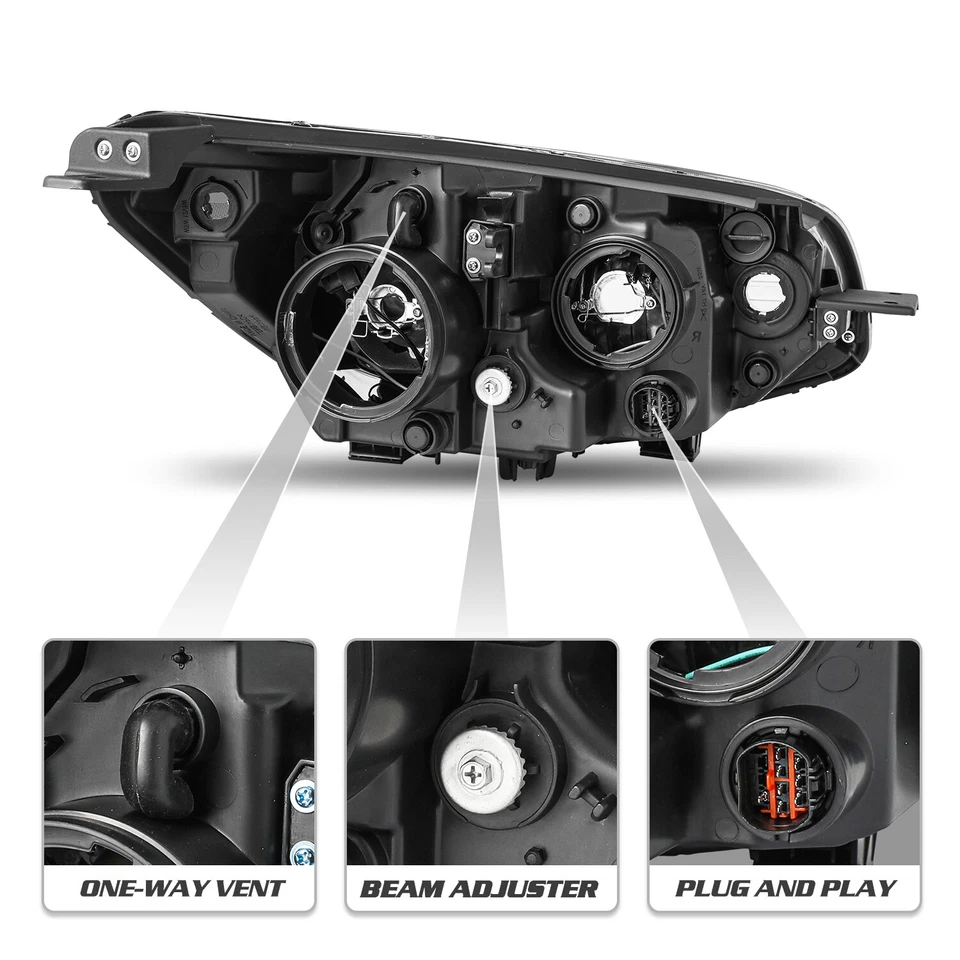 Par de montaje de faros halógenos para proyector Kia Soul 2014 2015 2016 14-16 Foto 3 de 4