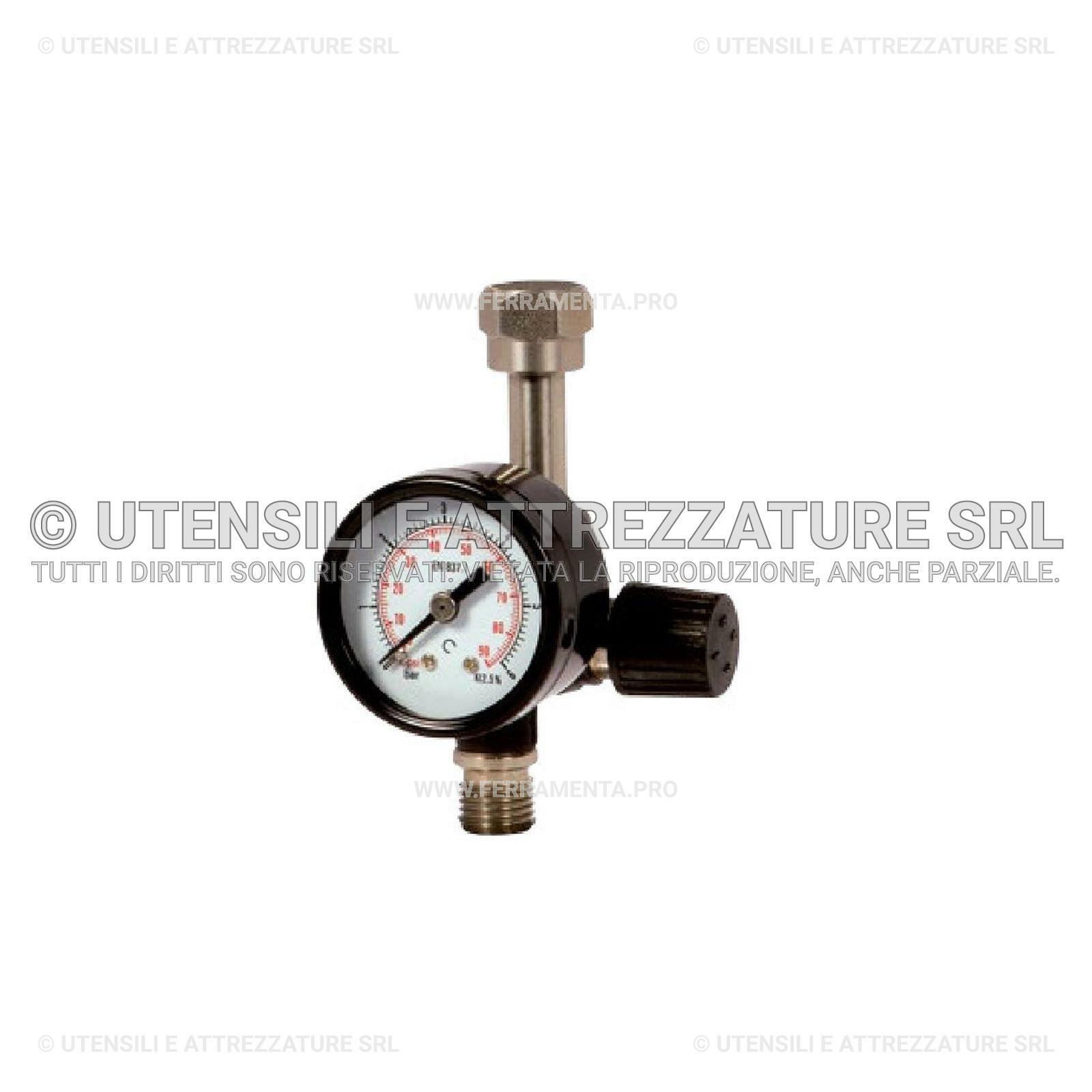 Mini Regolatore Aria Asturo 1/4 Manometro per Aerografia e Modellismo