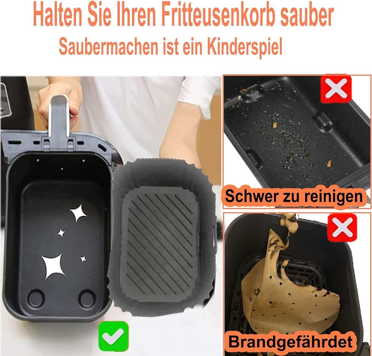 Accessori Per Friggitrice Ad Aria, Set Di 6 con Teglie per Friggitrice