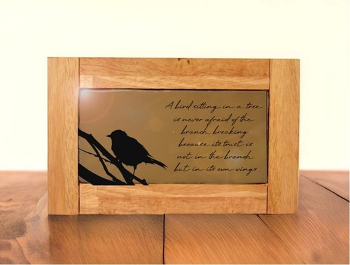 Motivationsschild/Plakette psychische Gesundheit Geschenk - Vogel im Baum Hartholz Ornament - Bild 8 von 14