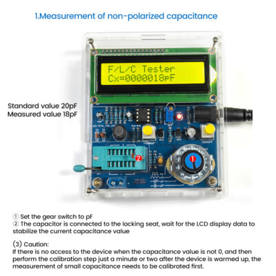 DIY High Precision LCD Digital Inductance Capacitance Meter Frequency Tester Kit