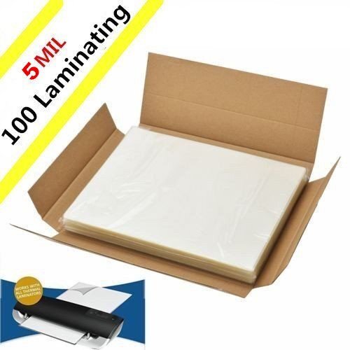 100 Clear Letter Size 5 Mil Thermal Laminator Laminating Pouches 9 X 11.5 Sheets-image