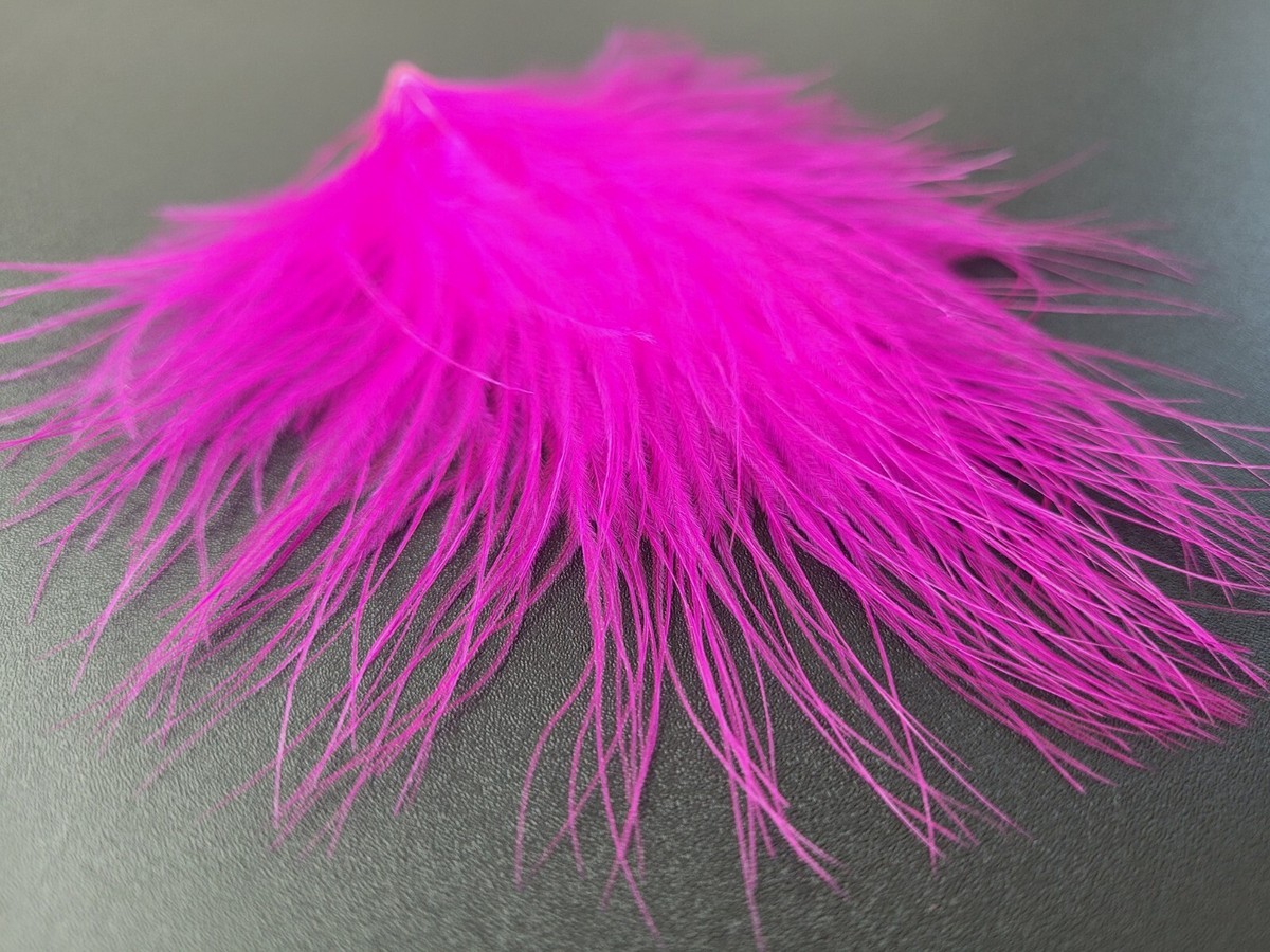 MARABOU BLOOD QUILLS Fly Tying Feathers HOT PINK Woolly