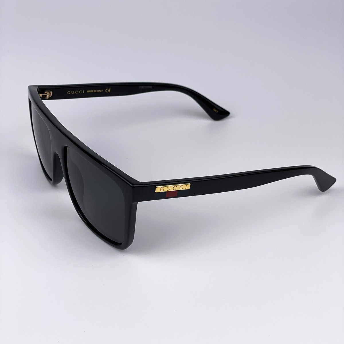 Gucci Men AUTHENTIC Sunglasses Black Grey Rectangle GG0748S 