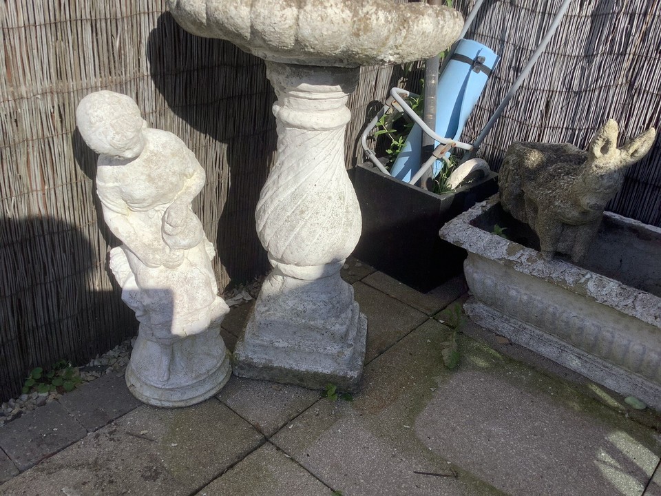 Vintage Stone Bird Bath eBay