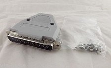 DB62 Male Plug 62 Pin 3 Rows D-SUB Connector Grey Plastic Hood Cover Backshell