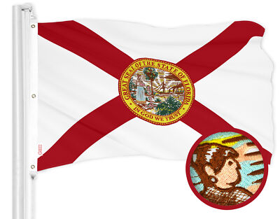 NEW G128 Florida Flag 5x8 FT State Embroidered 210D Polyester