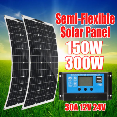 Semi Flexible Solar Panels Kit 300W film Mono Sunpower Home&Outdoor RV Marine