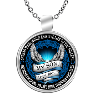 father son necklace pendants