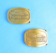 North American Fishing Club Life Member Belt Buckle 2-1/4"x3"  Lot of 2 