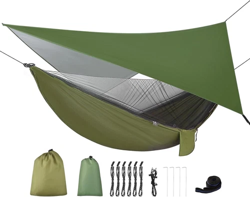 Portable Double 2 Person Camping Hammock Tent with Mosquito Net / Rain Fly Tarp - Picture 26 of 34