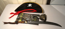Halloween Pirate Costume Accessory Set Hood 27" Sword Plus Crosswise Hat