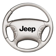 Jeep Steering Wheel Keychain Chrome