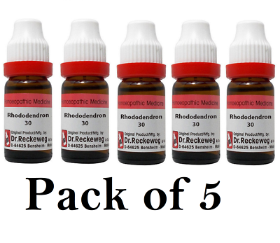 5X Dr Reckeweg Rhododendron Chrysanthum 30 CH Dilution ( 11ml Each )